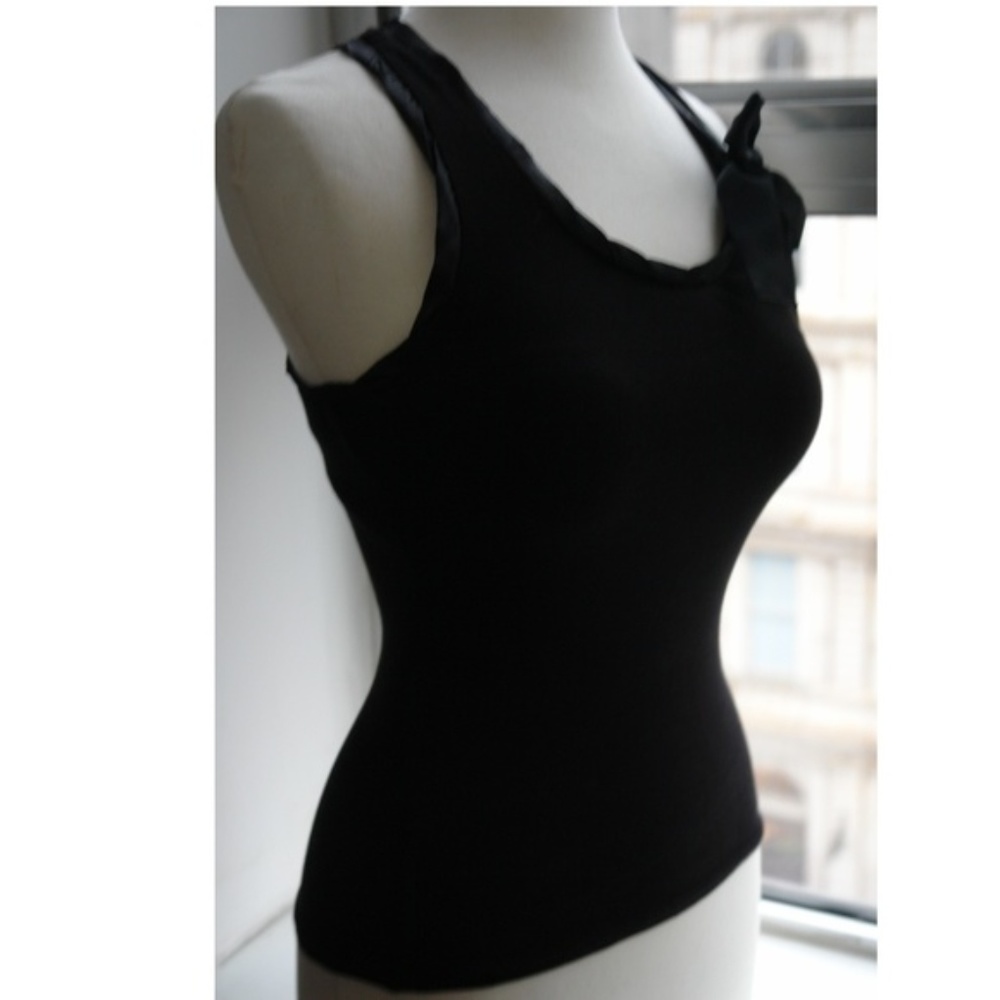 New Jennifer Moore Sexy Black Tank Top Bow NWT XS